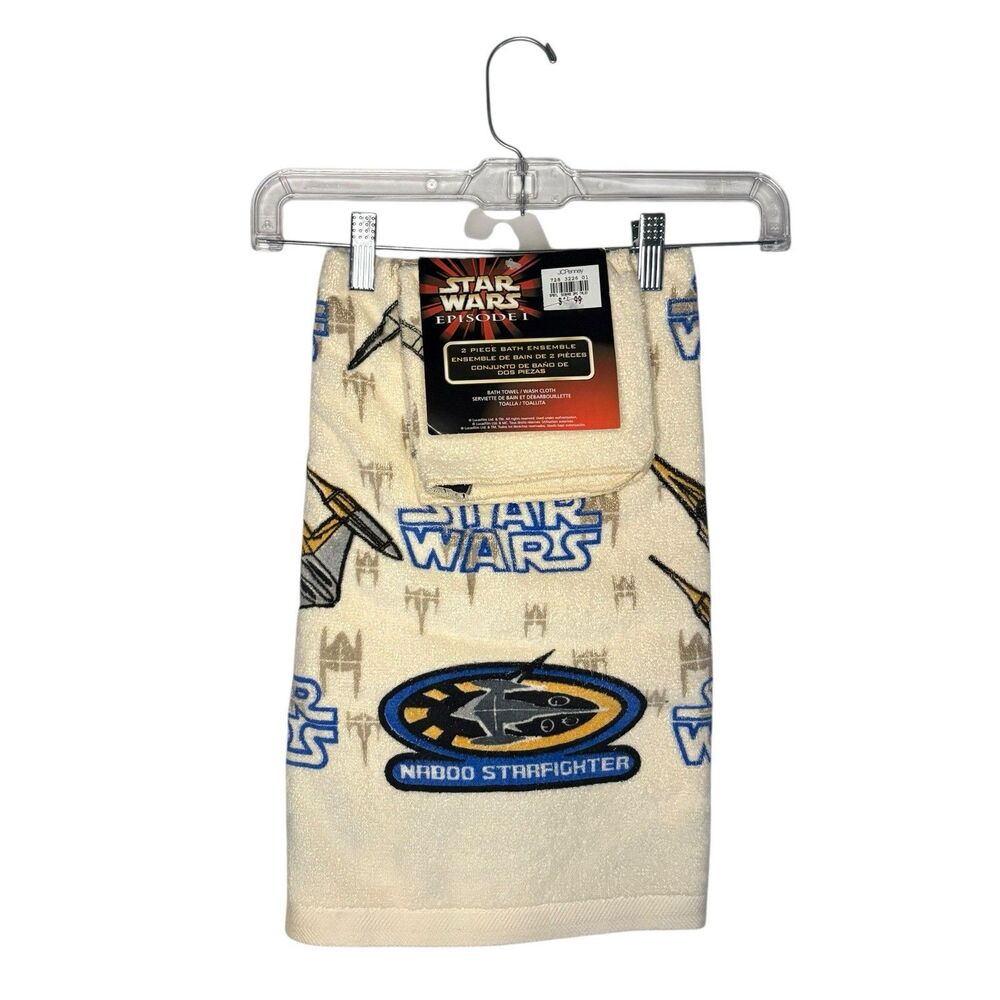 NWT Vintage Star Wars Episode 1 Bath Towel and Wash Cloth Rag Set